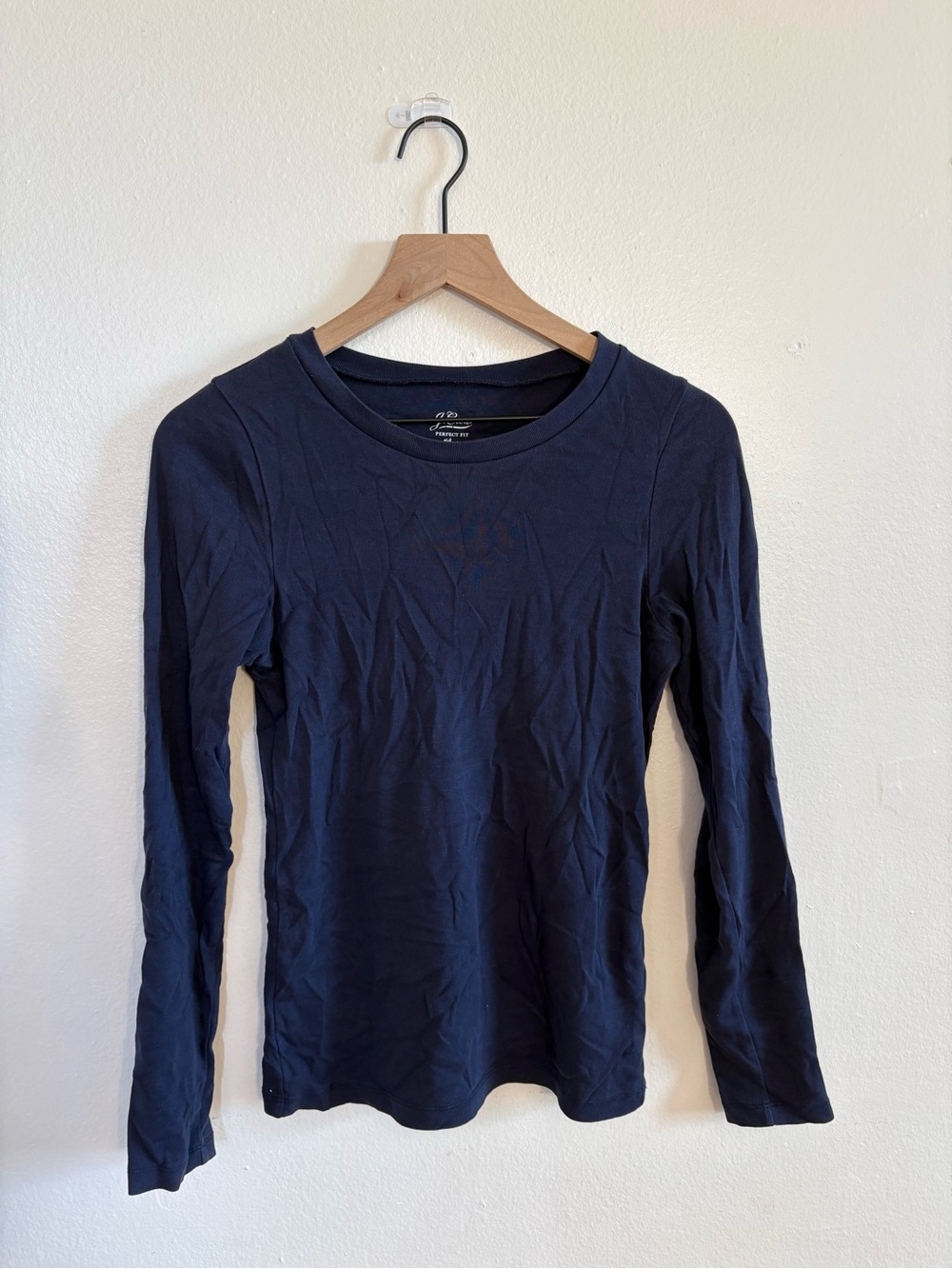 J. Crew Women's Navy Long-Sleeve Crewneck Tee